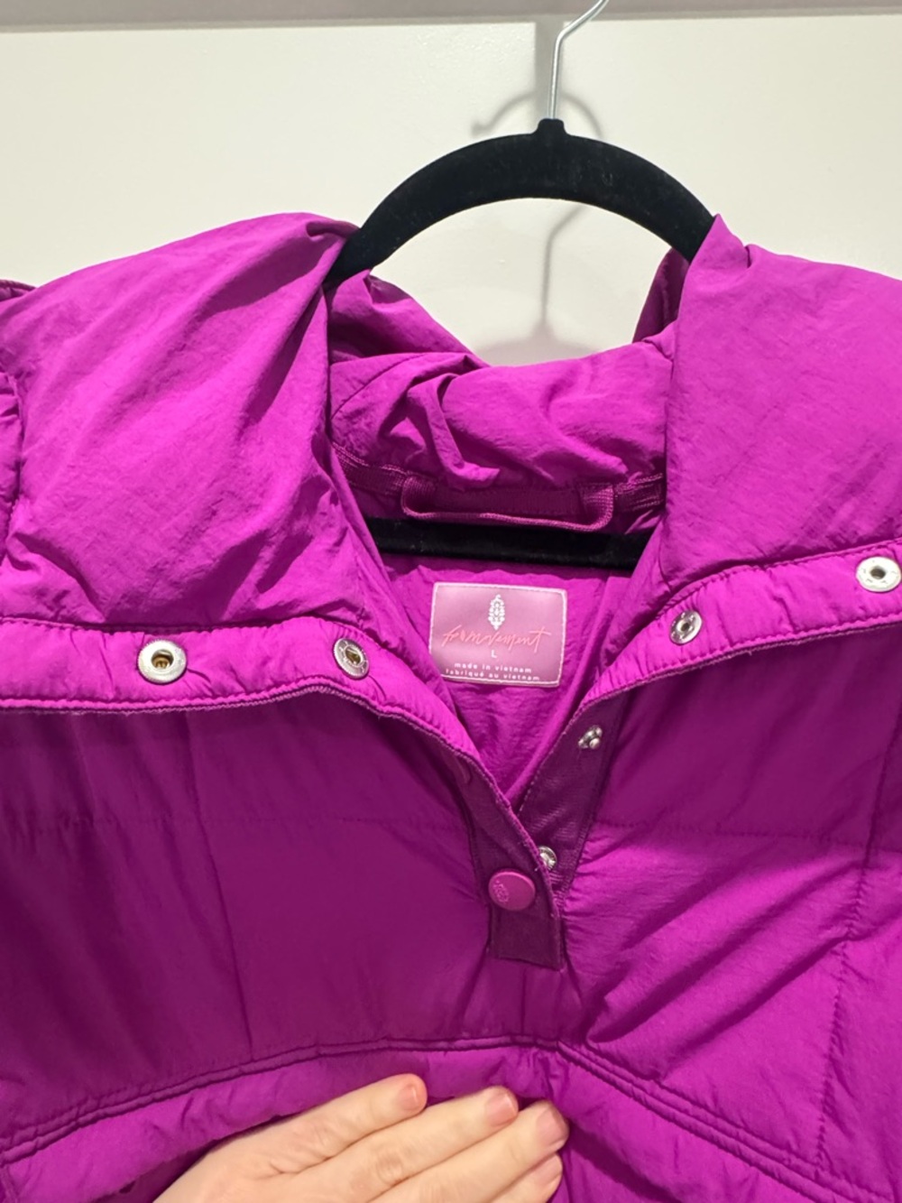 Free People Packable Pippa Pullover - Vivid Violet size L - Picture 3 of 5